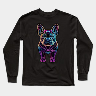 Geometric Neon Lines French Bulldog Long Sleeve T-Shirt